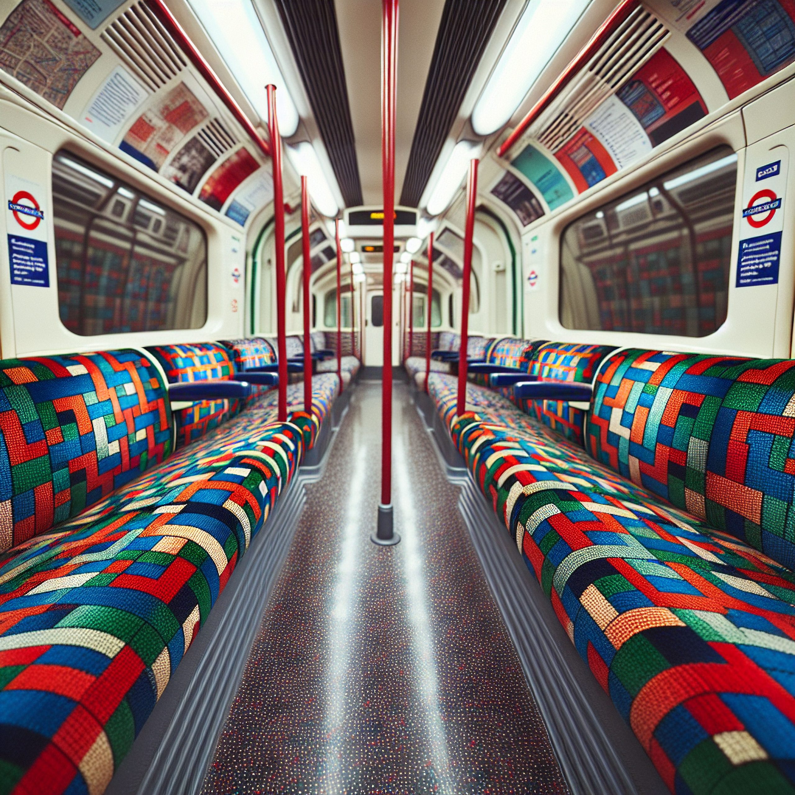 london tube woven fabric seats